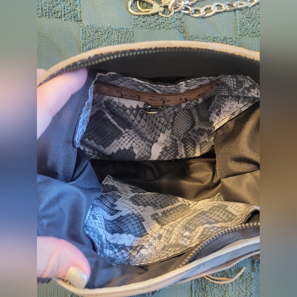 Leather Taupe/Gray Handmade Bag - Picture 7 of 9